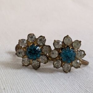 Vintage Rhinestone Earrings Screwbacks